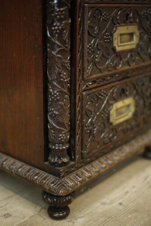 19th century Anglo-Indian Padouk campaign desk