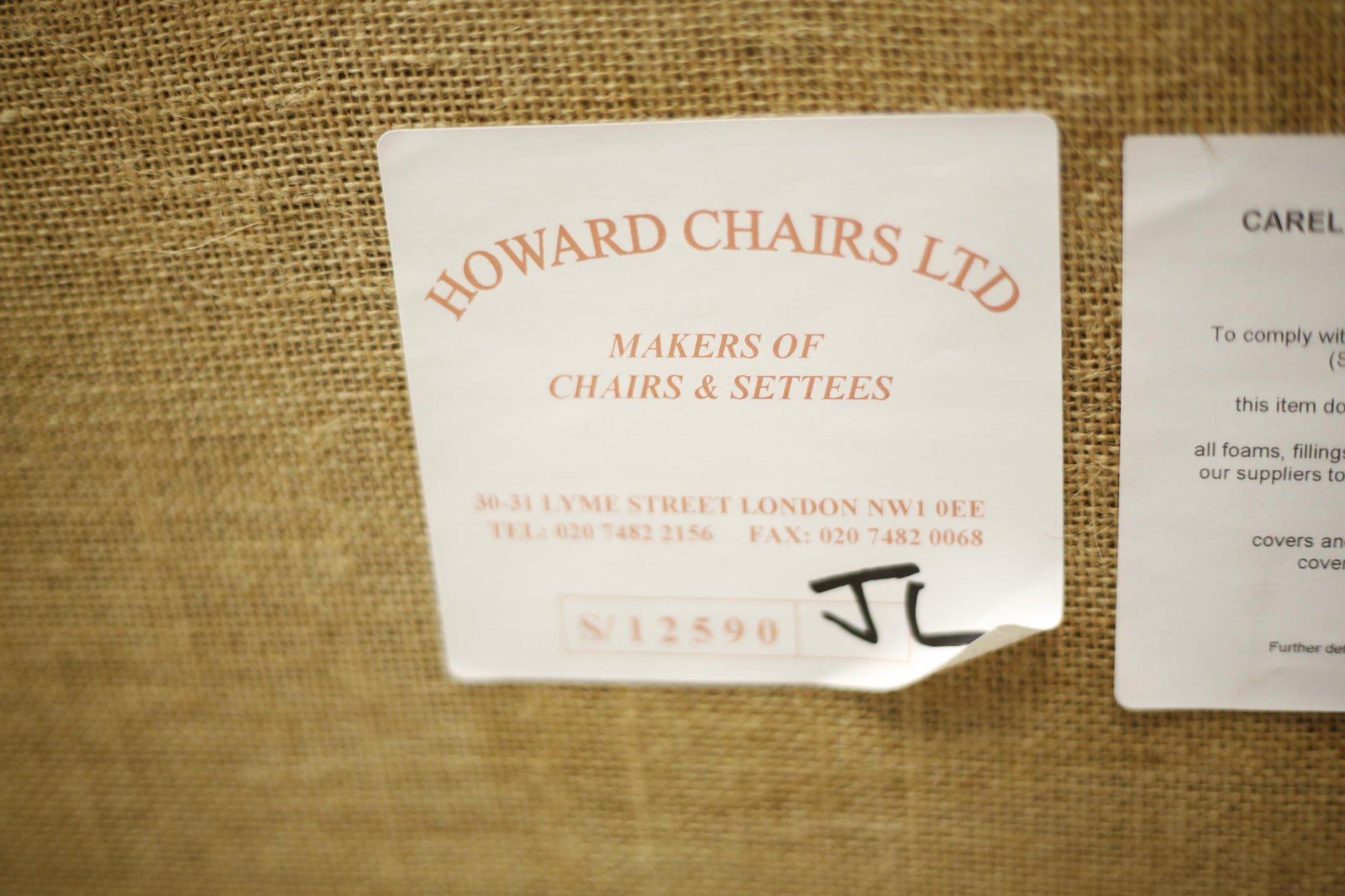 20th century Howard Chairs Ltd sofa
