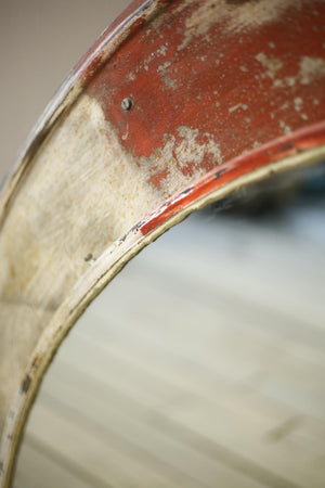 20th century Flat plate industrial railway mirror