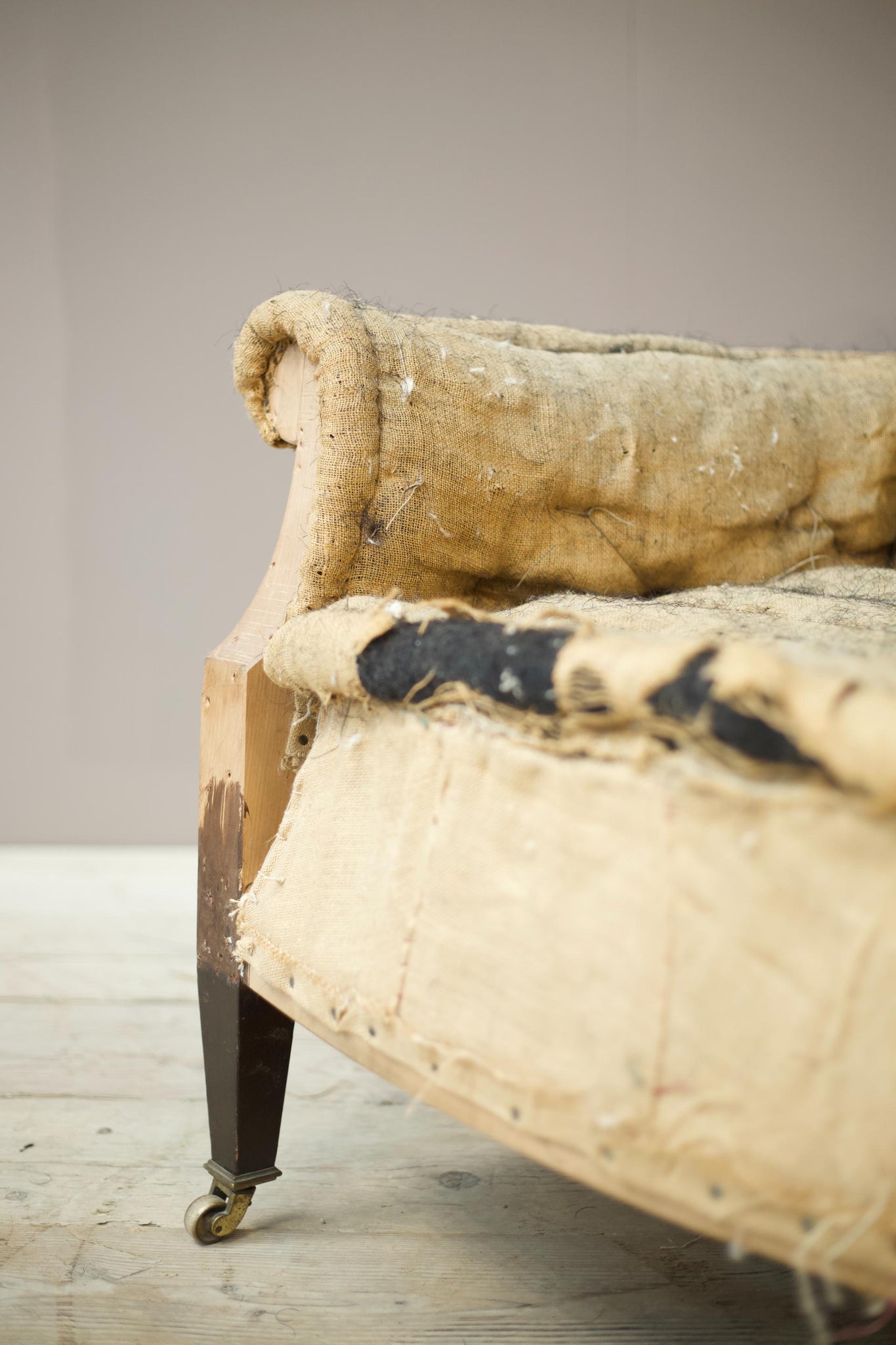 Antique Edwardian scroll back armchair