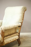 Victorian English scroll back armchair