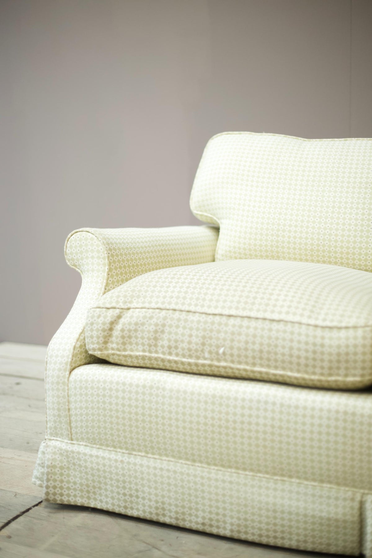 20th century Bespoke 2 seater sofa by Sean Cooper - Skirted - TallBoy Interiors