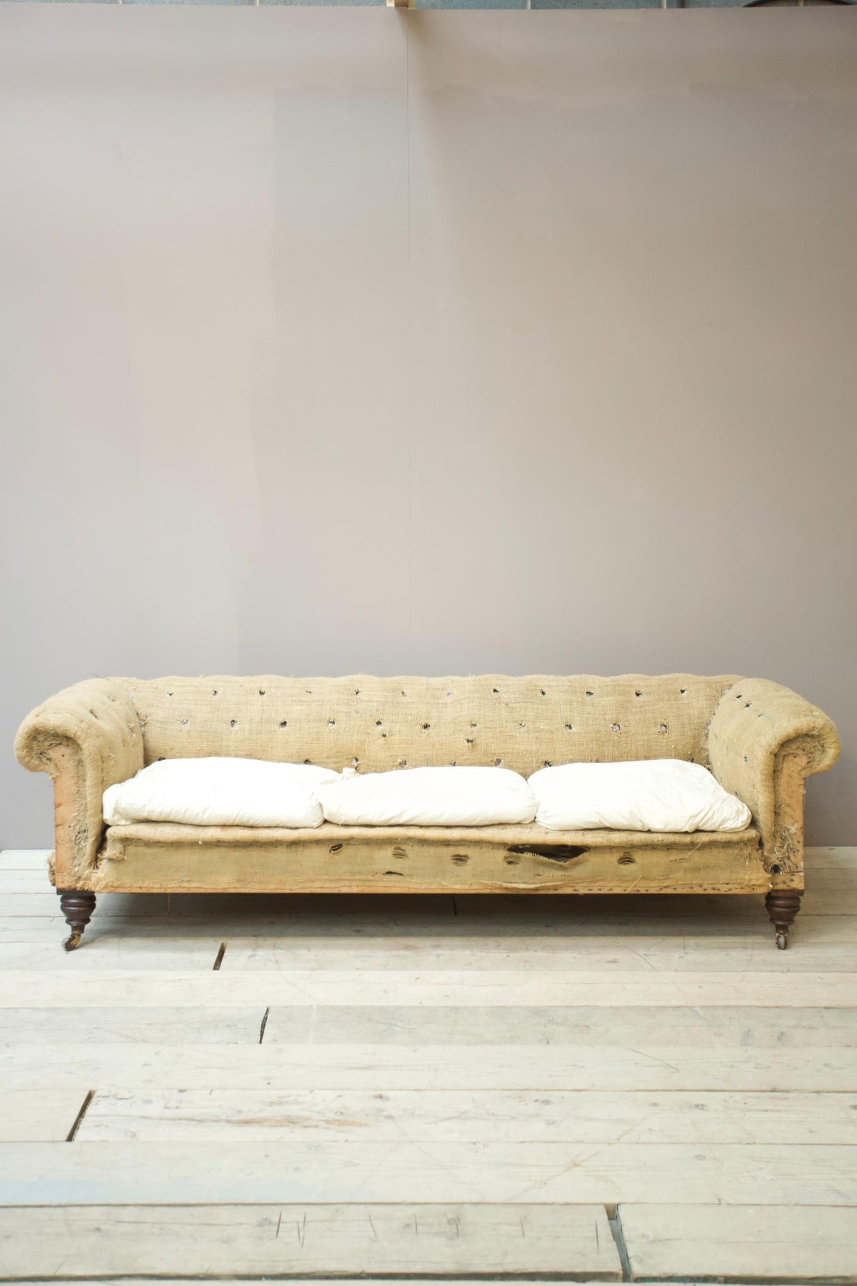 Huge proportioned Victorian chesterfield sofa - TallBoy Interiors