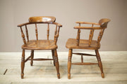 Pair of early 20th century Ash and Elm smokers chairs - TallBoy Interiors