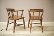 Pair of early 20th century Ash and Elm smokers chairs - TallBoy Interiors