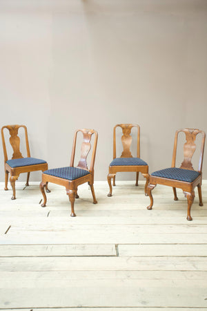 Set of 4 Genuine Queen Anne dining chairs