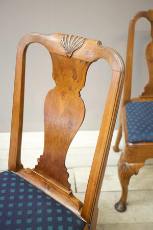 Set of 4 Genuine Queen Anne dining chairs