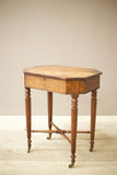 Georgian lift top mahogany work table with reeded legs
