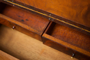 Georgian lift top mahogany work table with reeded legs