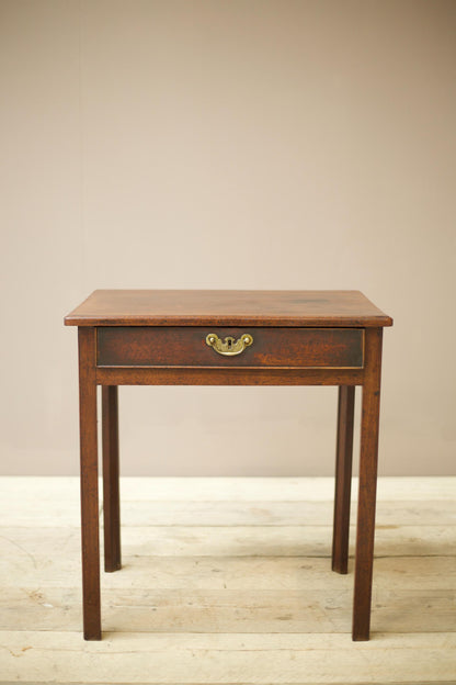 Georgian mahogany single drawer writing table