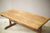 19th century French refectory table with elm planked top