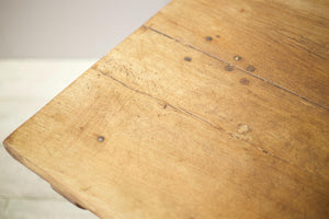 19th century French refectory table with elm planked top