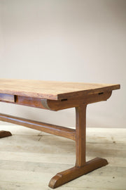 19th century French refectory table with elm planked top - TallBoy Interiors