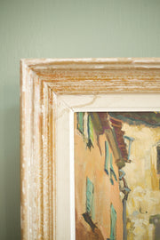 Early 20th century Oil on canvas of a French Street - TallBoy Interiors