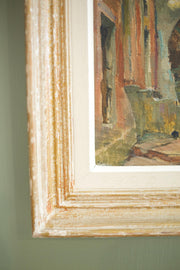 Early 20th century Oil on canvas of a French Street - TallBoy Interiors