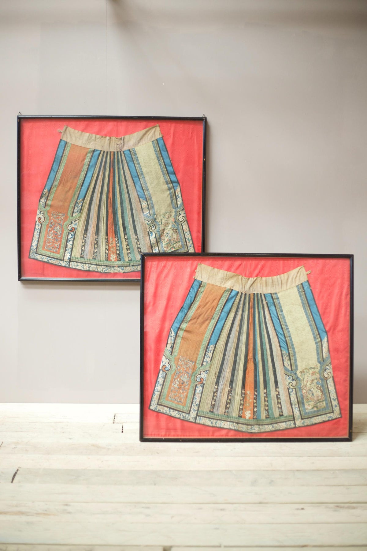 Pair of 18th century Chinese silk ceremonial dresses - TallBoy Interiors