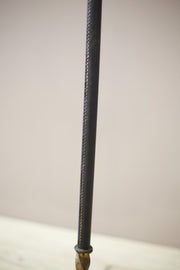 Mid century Spanish gilt metal and leather floor lamp - TallBoy Interiors