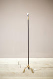 Mid century Spanish brass and black leather floor lamp