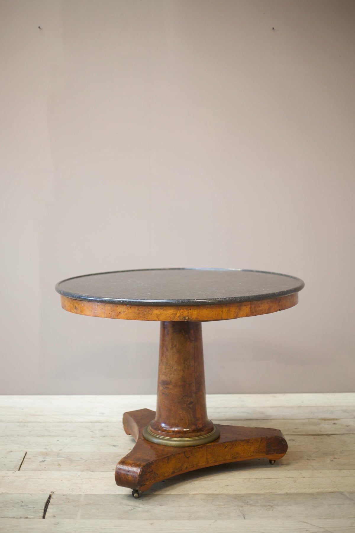19th century French Empire black marble Gueridon table - TallBoy Interiors
