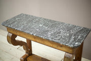 19th century French walnut and marble console table - TallBoy Interiors