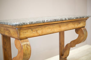 19th century French walnut and marble console table