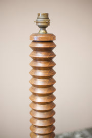 Mid century turned teak table lamp - TallBoy Interiors