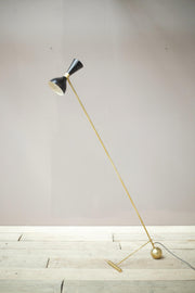 Mid century brass and black Italian floor lamp by Stilnovo - TallBoy Interiors