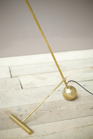 Mid century brass and black Italian floor lamp by Stilnovo