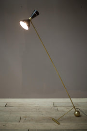 Mid century brass and black Italian floor lamp by Stilnovo - TallBoy Interiors