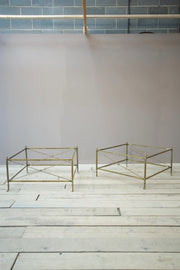 Pair of Large Mid century French brass coffee tables - TallBoy Interiors