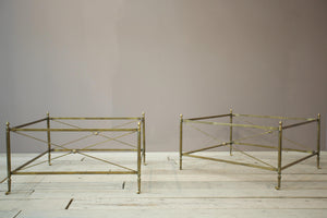 Pair of Large Mid century French brass coffee tables