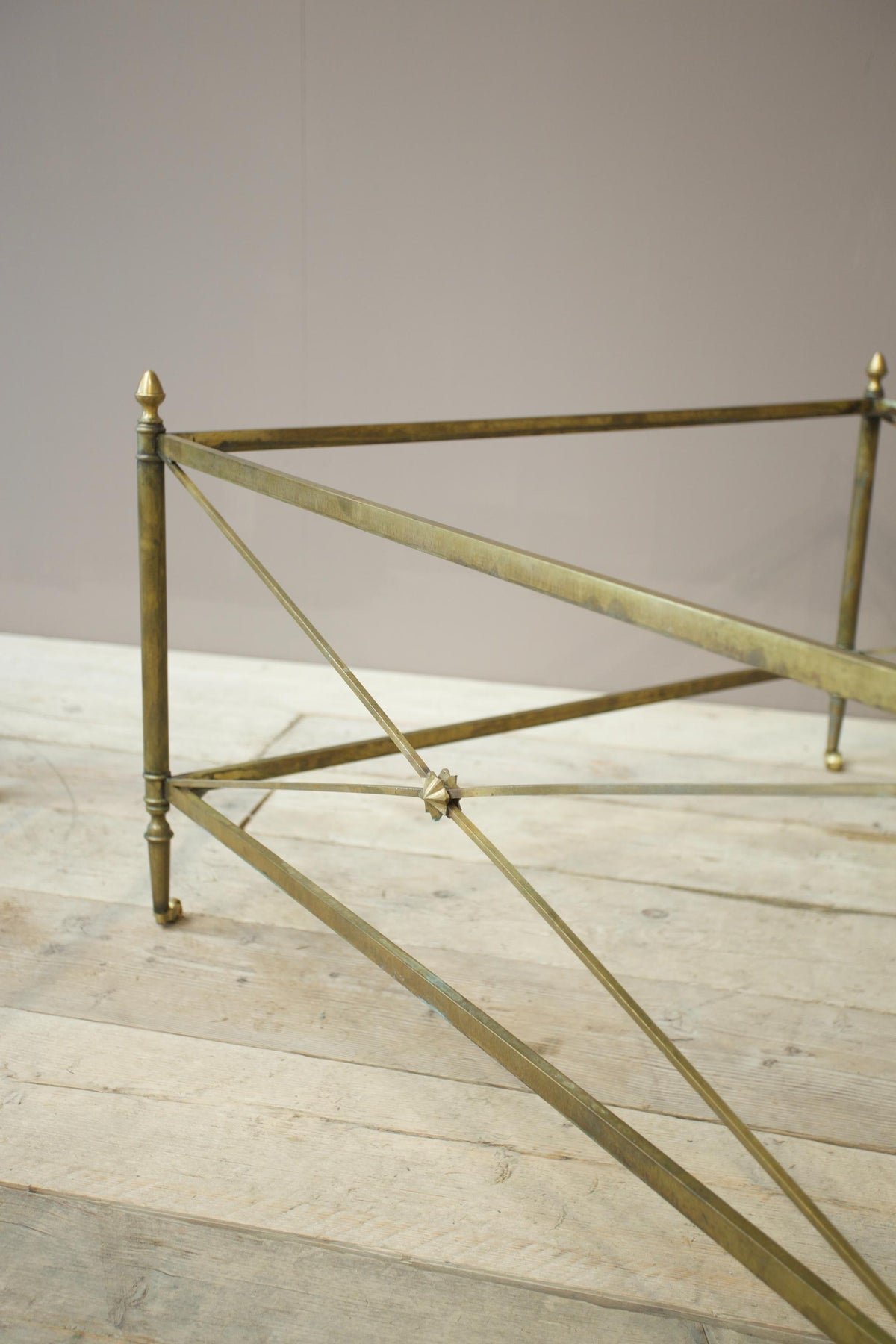 Pair of Large Mid century French brass coffee tables - TallBoy Interiors