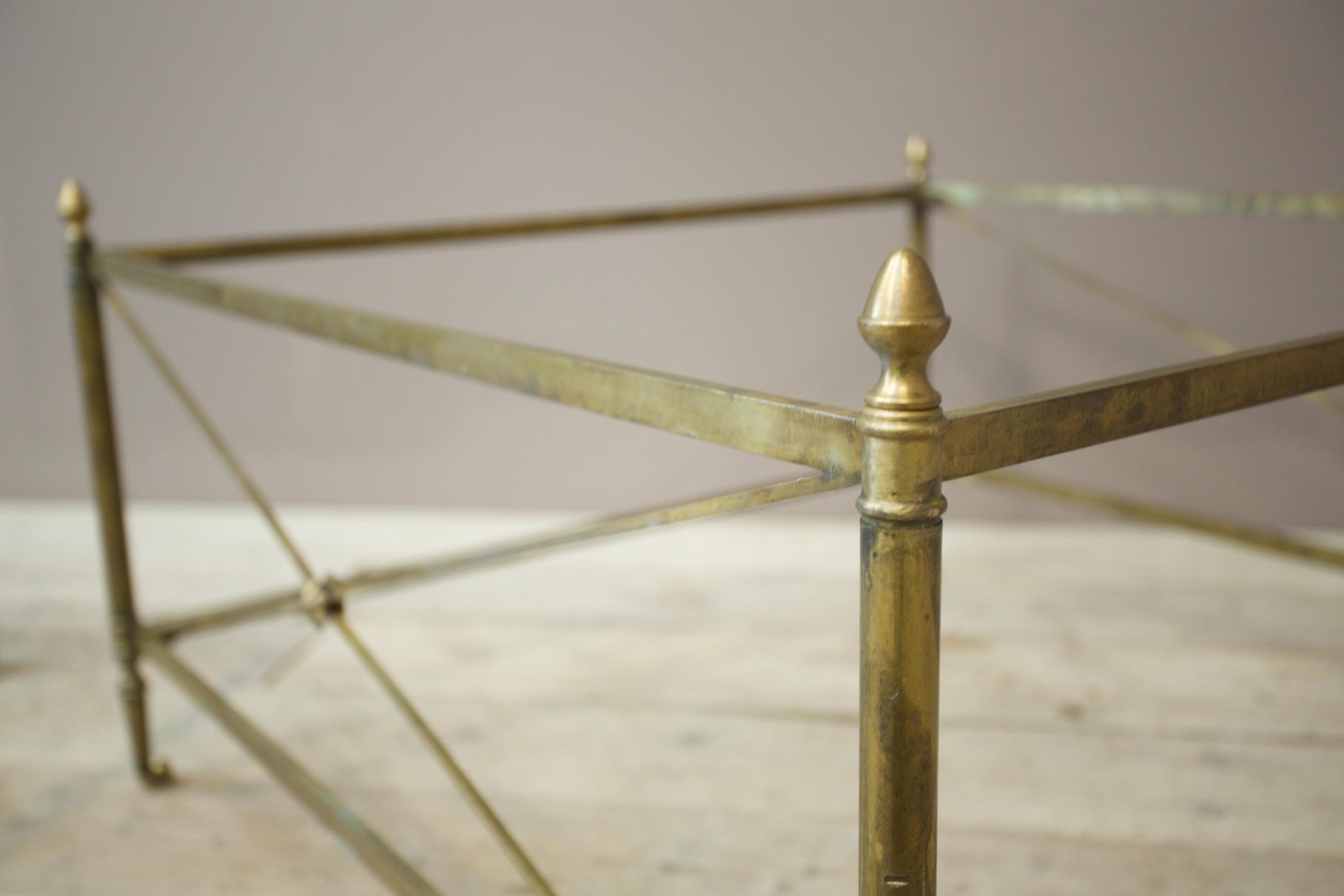 Pair of Large Mid century French brass coffee tables