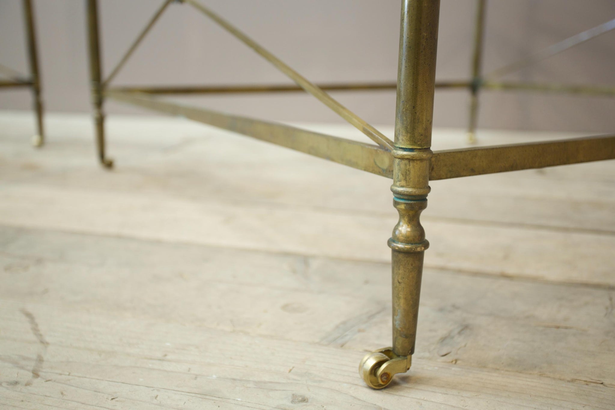 Pair of Large Mid century French brass coffee tables