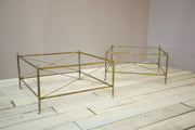 Pair of Large Mid century French brass coffee tables - TallBoy Interiors