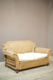 Unusual shaped Edwardian 2 seater sofa - TallBoy Interiors