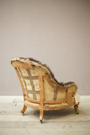 19th century Howard and sons style curved back armchair - TallBoy Interiors