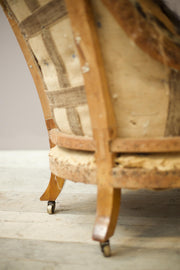 19th century Howard and sons style curved back armchair - TallBoy Interiors