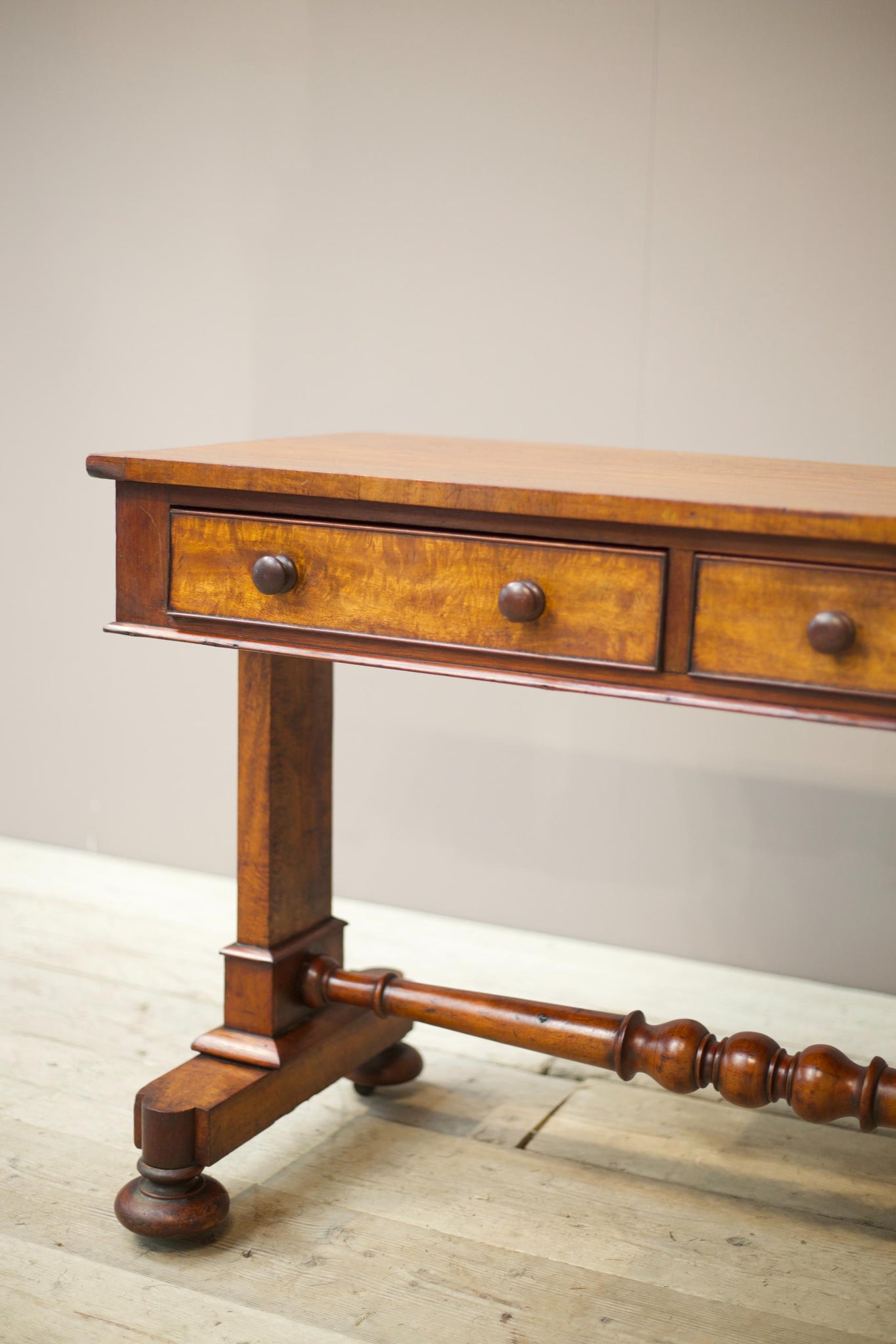 Victorian mahogany two drawer writing table