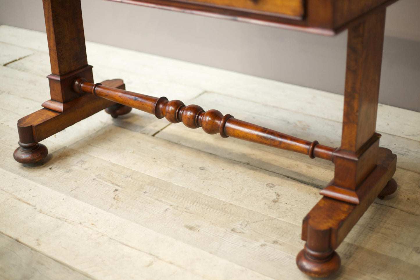 Victorian mahogany two drawer writing table