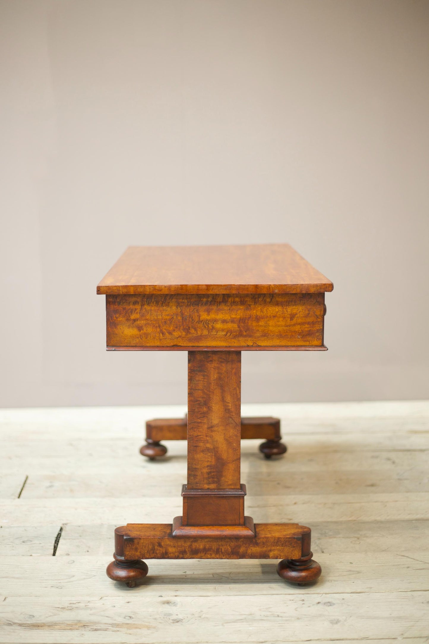 Victorian mahogany two drawer writing table