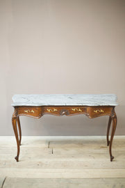 Early 20th century Faux rosewood and grey marble console table - TallBoy Interiors
