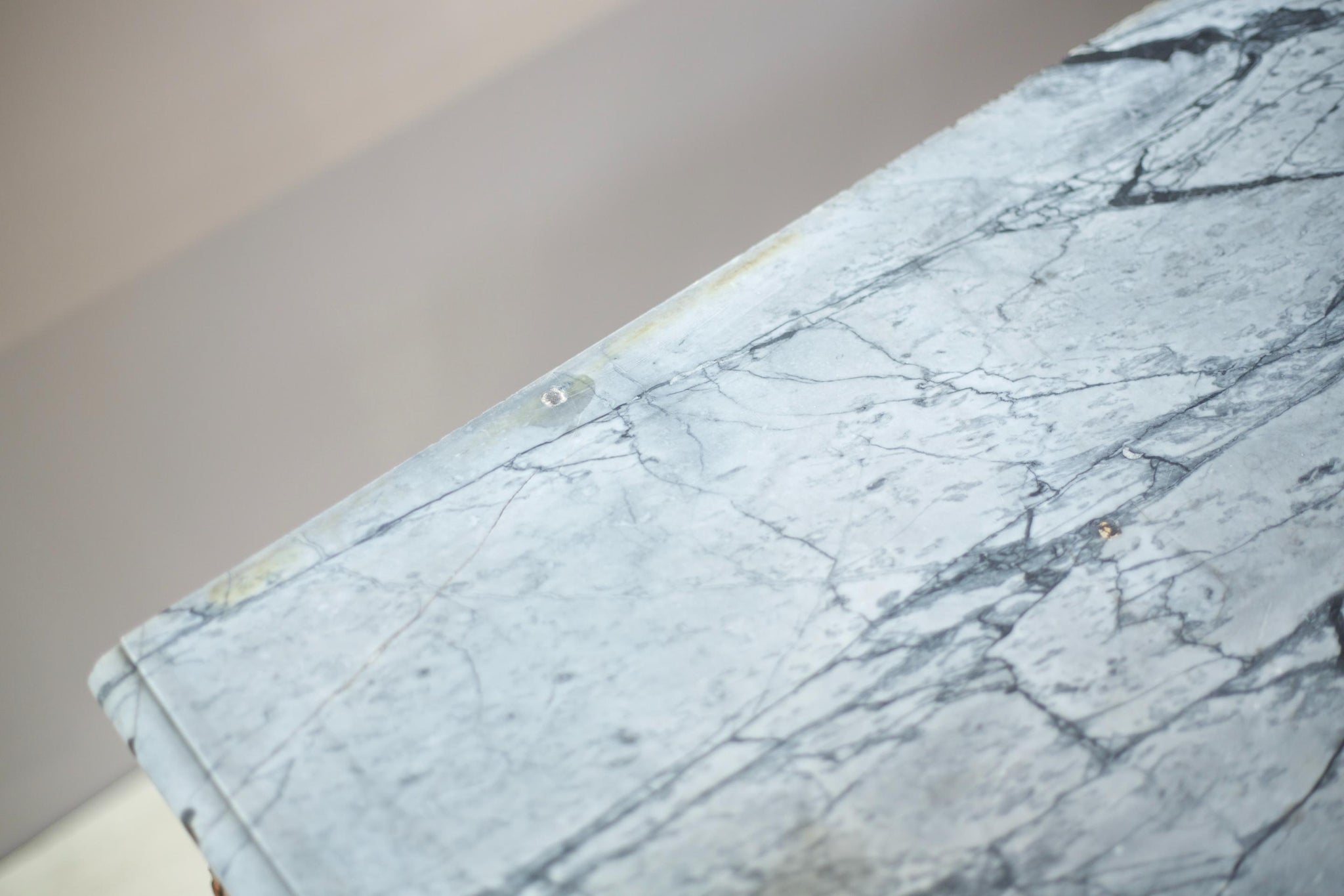 Early 20th century Faux rosewood and grey marble console table