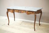 Early 20th century Faux rosewood and grey marble console table