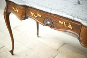 Early 20th century Faux rosewood and grey marble console table - TallBoy Interiors