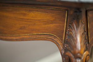 Early 20th century Faux rosewood and grey marble console table