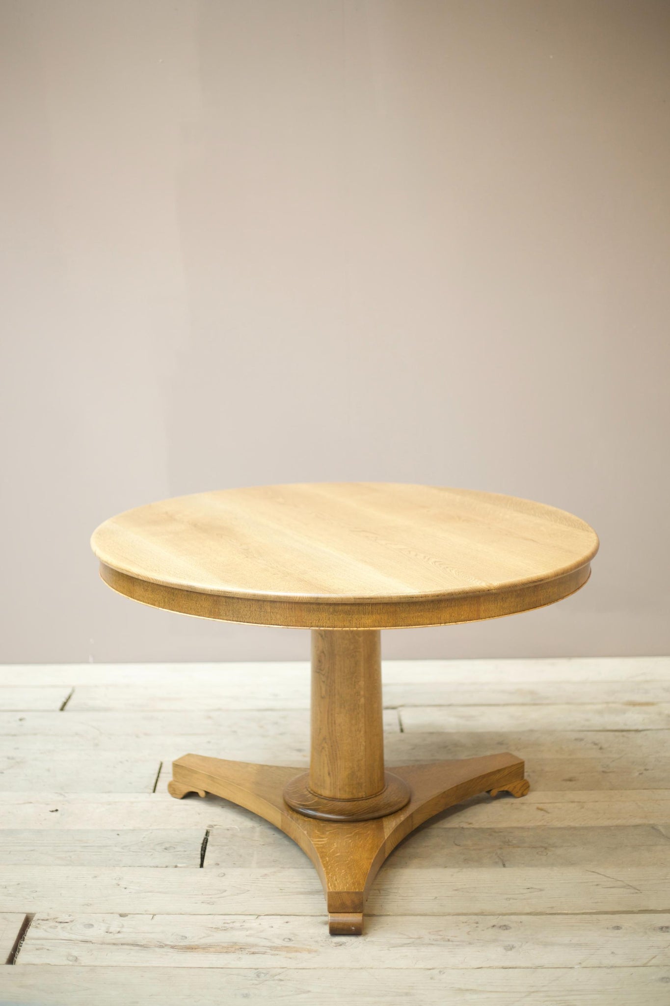 Mid century solid oak circular centre table