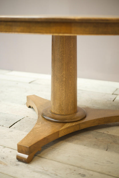 Mid century solid oak circular centre table