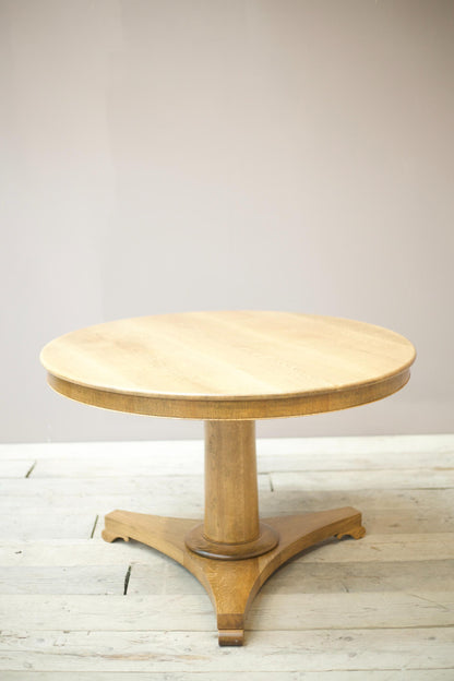 Mid century solid oak circular centre table