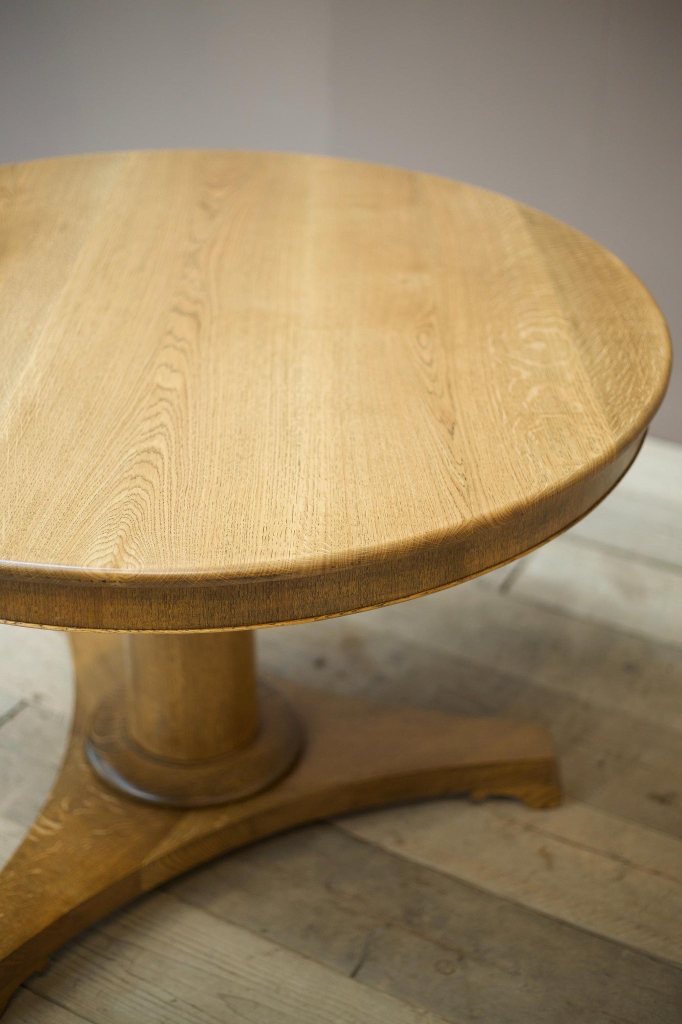 Mid century solid oak circular centre table